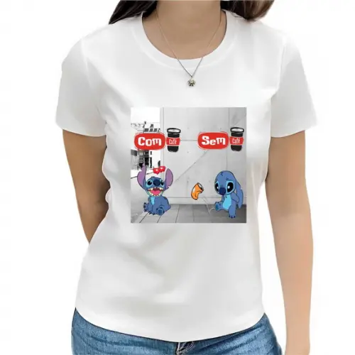 Camiseta com Café sem Café Lilo Disney Blusinha Feminina