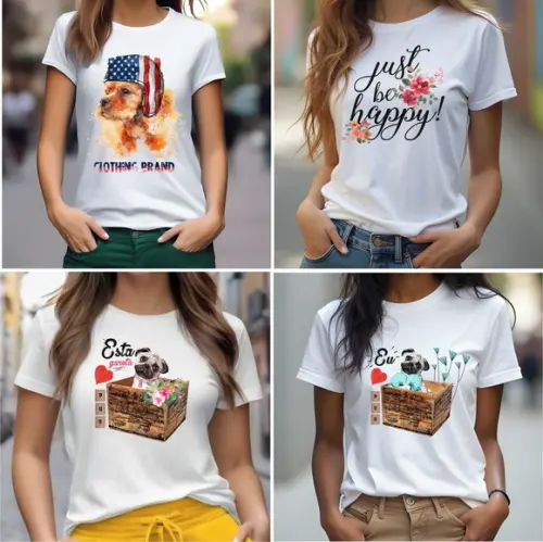 Camiseta Feminina Kit Pug Gola Punho 100% Poliéster Premium