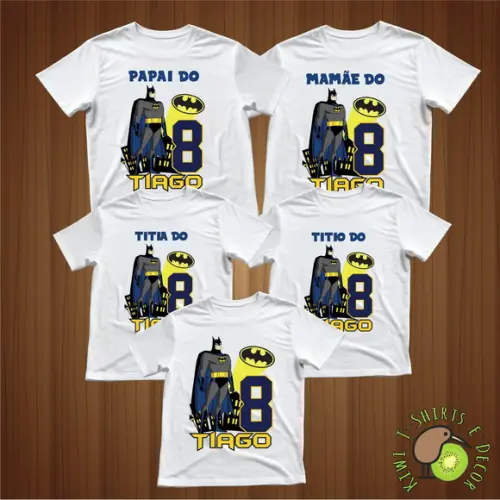 Camisetas Personalizadas Festa Infantil Batman Família Kit