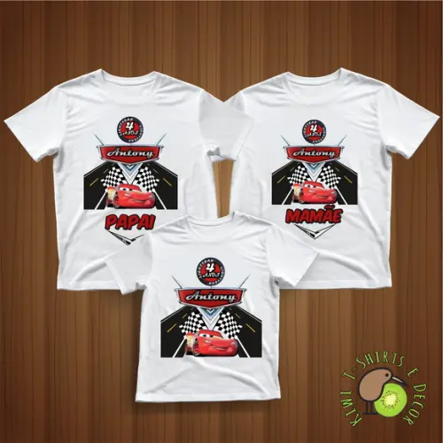 Camiseta Carros Disney Gola Punho 100% Poliéster Modelo 6