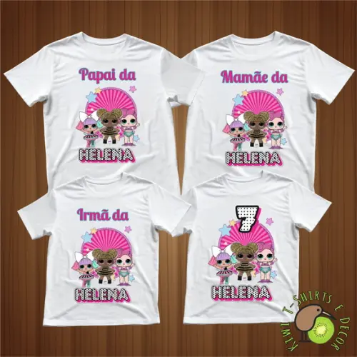 Kit Camisetas Lol Surprise Aniversário Gola Punho Poliéster