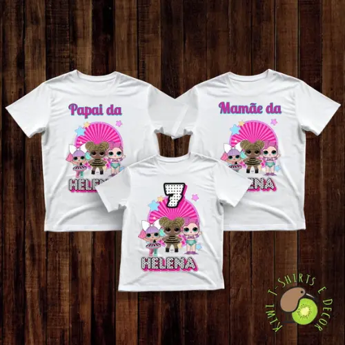 Camiseta Lol Surprise Aniversário Familia 3 Camisetas