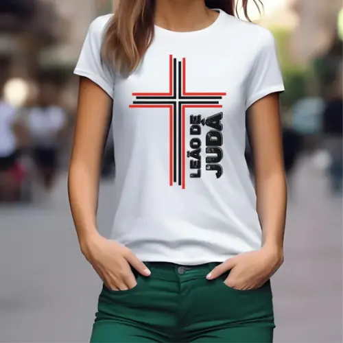 Baby Look Gospel Camiseta Leão de Judá