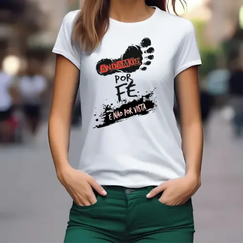Camiseta Baby Look Evangélica Fé