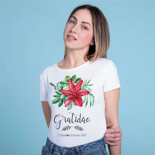 Camiseta Baby Look Gratidão