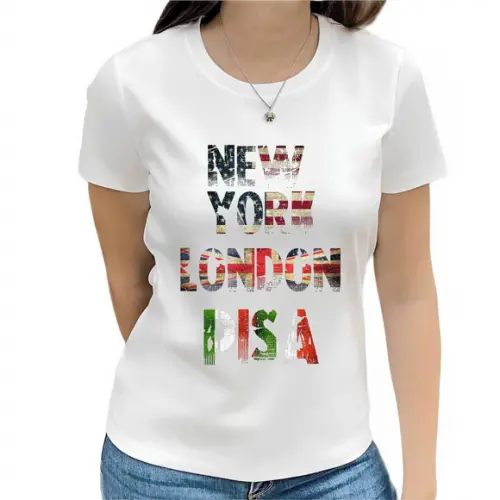 Camiseta Nova York Londres Pisa