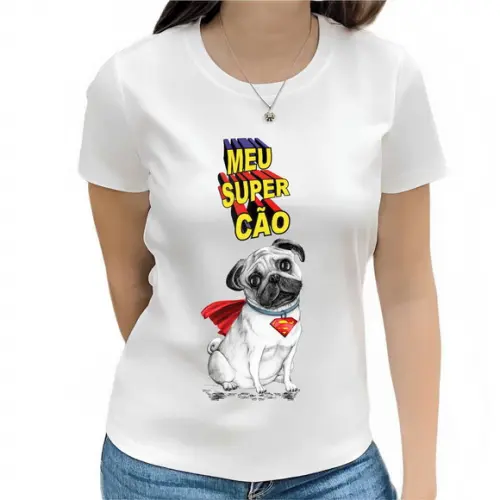 Camiseta Super Herói Pug Super Cão