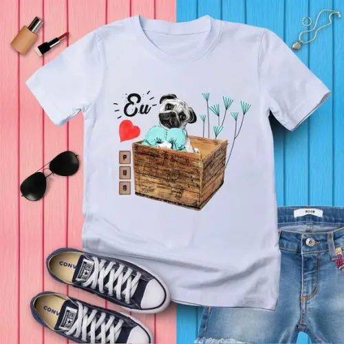 Camiseta Pug Eu Amo Pug