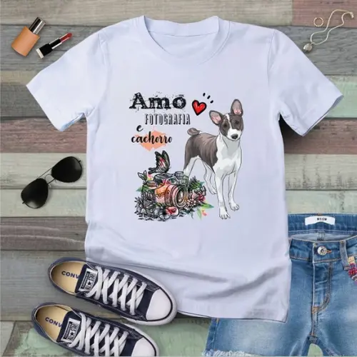Camiseta Amo Cachorro e Amo Fotografia