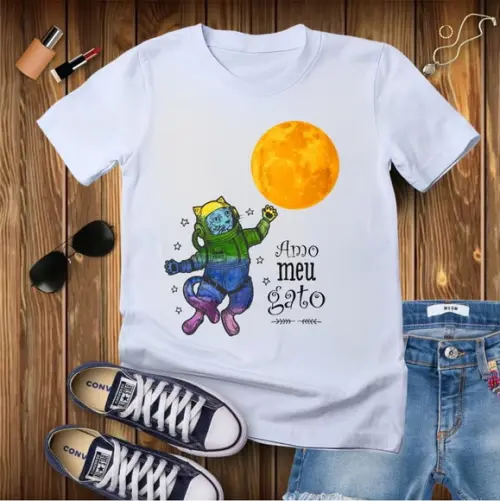 Camiseta Amo Gato Mãe de Gato