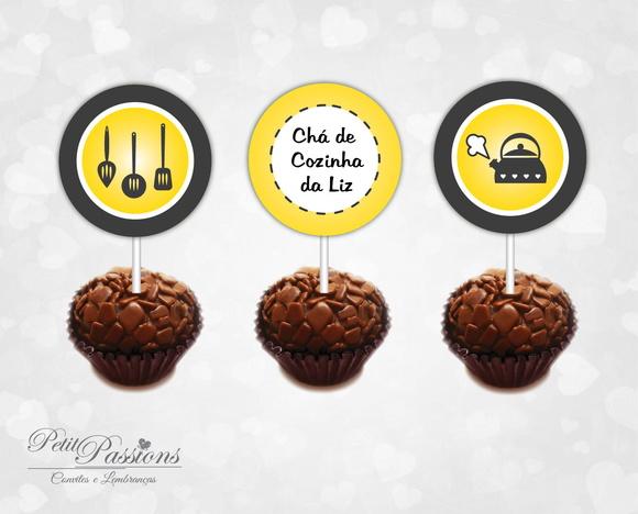36 Toppers para Doces - Chá de Cozinha