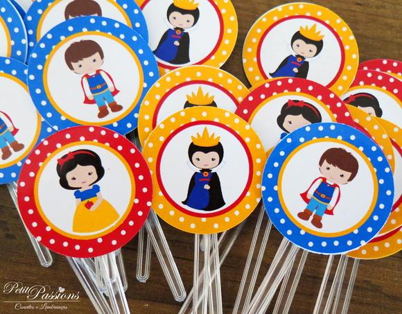 36 Toppers para Docinho - Branca de Neve