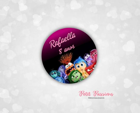 Adesivo Redondo 3,5 cm - Divertidamente 2 - Rosa