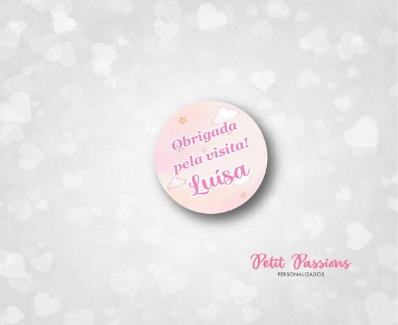 Adesivo Redondo 3,5 cm - Estrelinhas