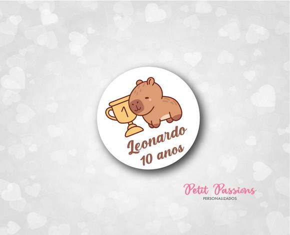 Adesivo Redondo 4,8 cm - Capivara