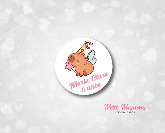 Adesivo Redondo 4,8 cm - Capivara