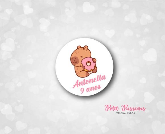 Adesivo Redondo 4,8 cm - Capivara