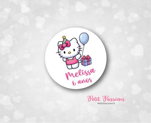 Adesivo Redondo 4,8 cm - Hello Kitty