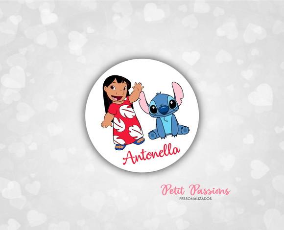 Adesivo Redondo 4,8 cm - Lilo e Stitch
