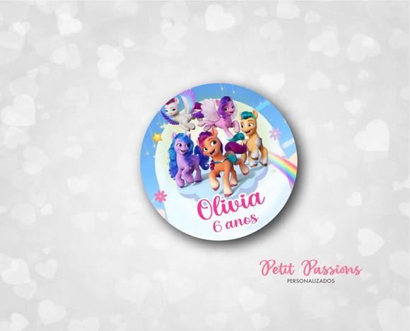 Adesivo Redondo 4,8 cm - My Little Pony