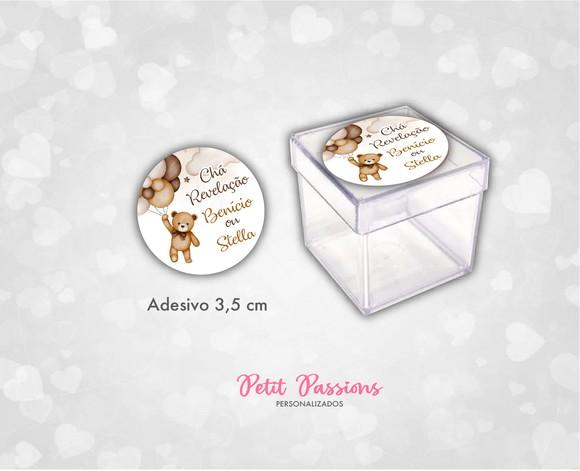 Adesivos Chá Revelação - Ursinhos - 3,5 cm
