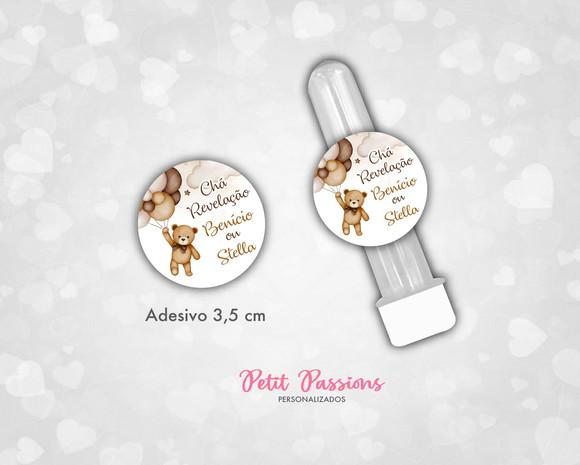 Adesivos Chá Revelação - Ursinhos - 3,5 cm