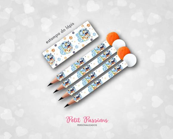 Bloquinho e Mini Lápis Pompom - Bluey