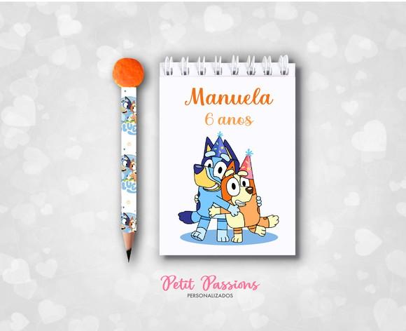 Bloquinho e Mini Lápis Pompom - Bluey