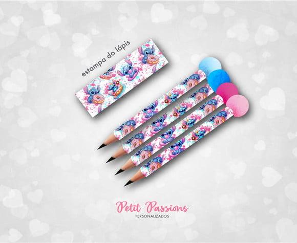 Bloquinho e Mini Lápis Pompom - Stitch