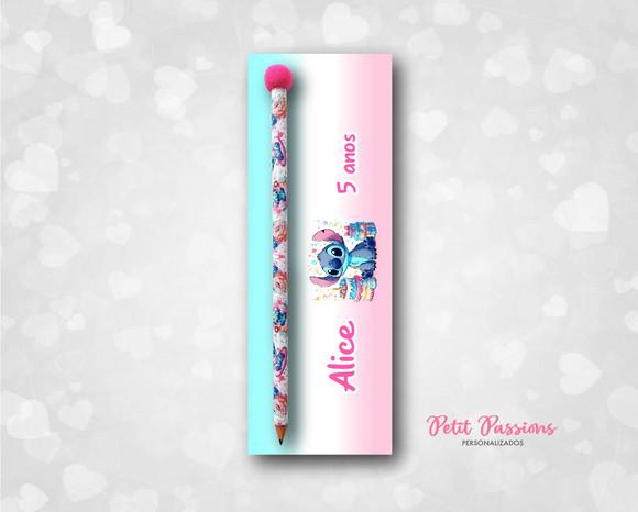 Card com Lápis Stitch - Pompom