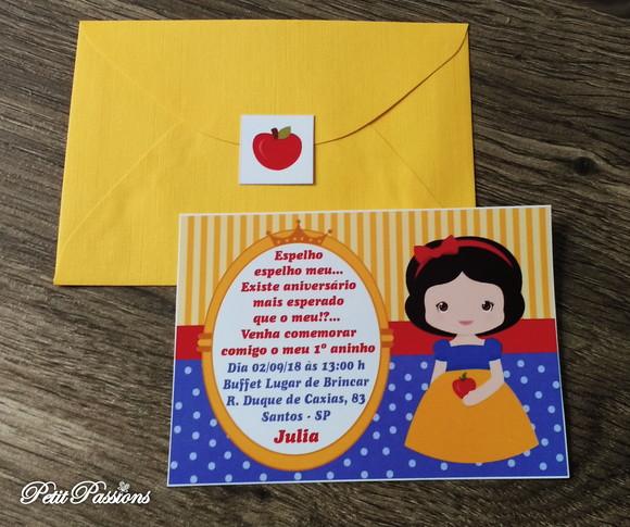 Convite Branca de Neve Baby