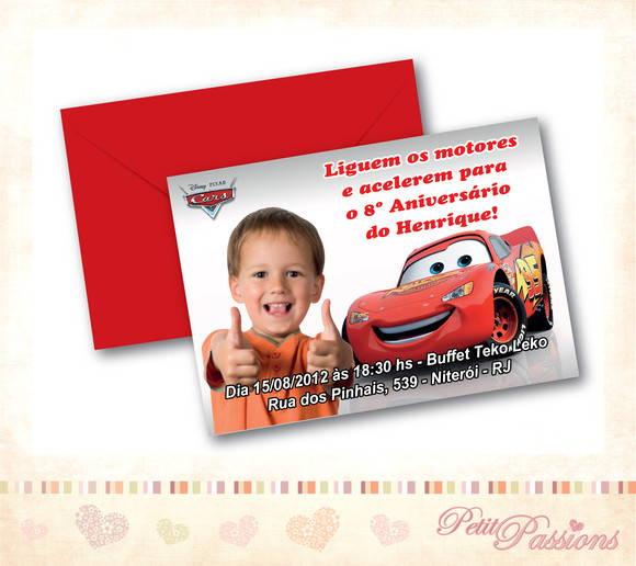 Convite Carros Pequeno