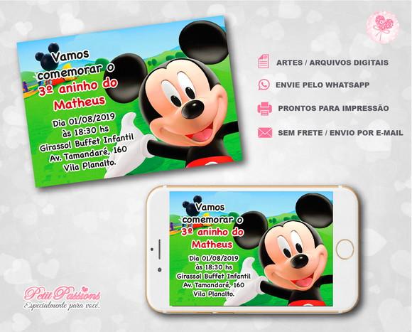 Convite Digital - Mickey