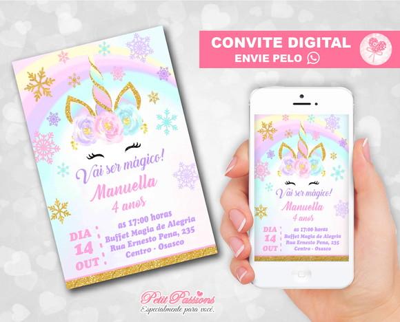 Convite Digital - Unicórnio