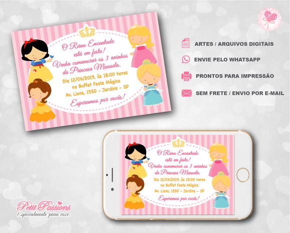 Convite Digital - Princesas