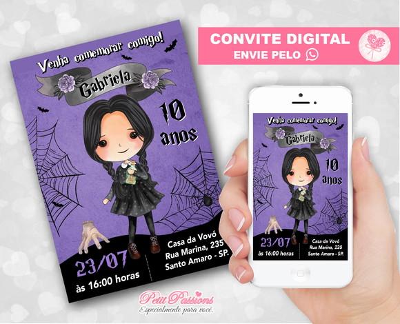 Convite Digital Wandinha - Whatsapp