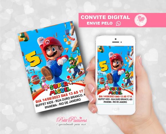 Convite Digital Super Mario - Whatsapp