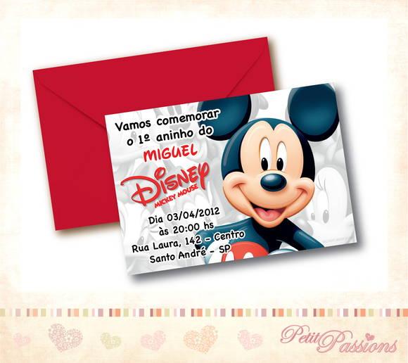 Convite Mickey Mouse