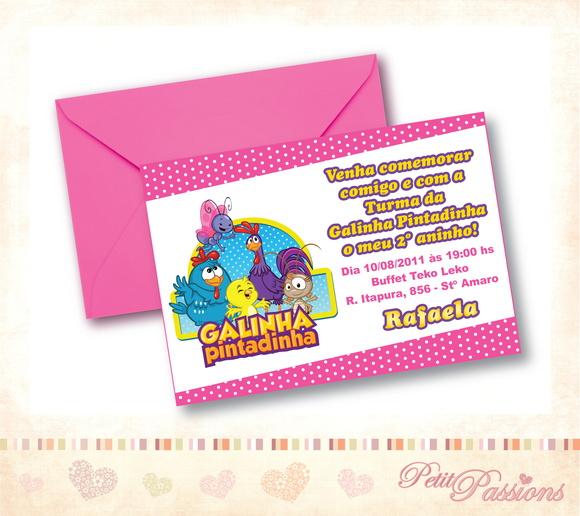 Convite Turma Galinha Pintadinha - Pink