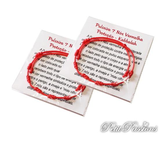 Kit 2 Pulseiras Vermelha - 7 Nós Proteção