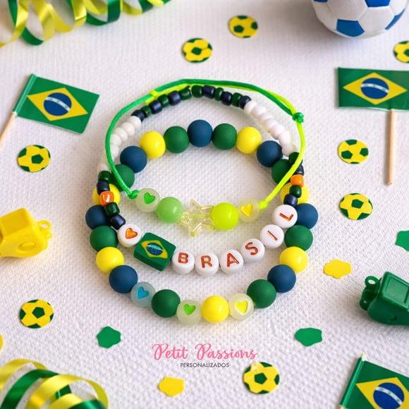 Kit 3 Pulseiras Brasil - Copa do Mundo