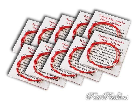 Kit 10 Pulseiras Vermelha - 7 Nós Proteção