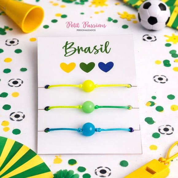Kit 3 Pulseiras Brasil - Copa do Mundo - Brilha no Escuro