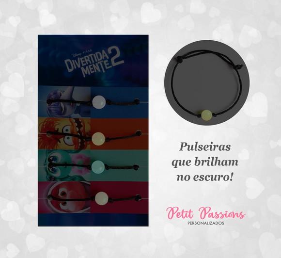 Kit 4 Pulseiras - Brilham no Escuro - Divertidamente 2