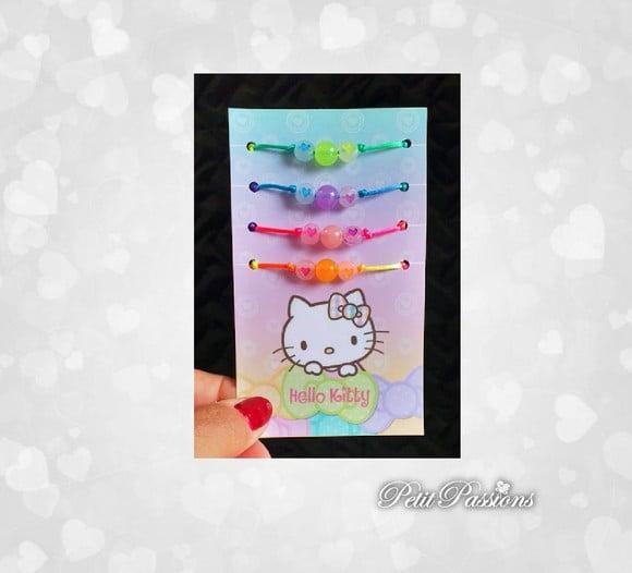 Kit 4 Pulseiras da Amizade - Brilham no Escuro - Hello Kitty