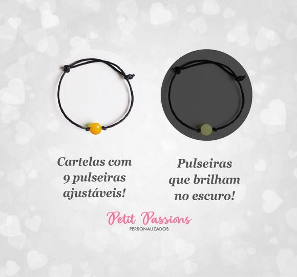 Kit 9 Pulseiras Amizade - Brilham no Escuro - Divertidamente