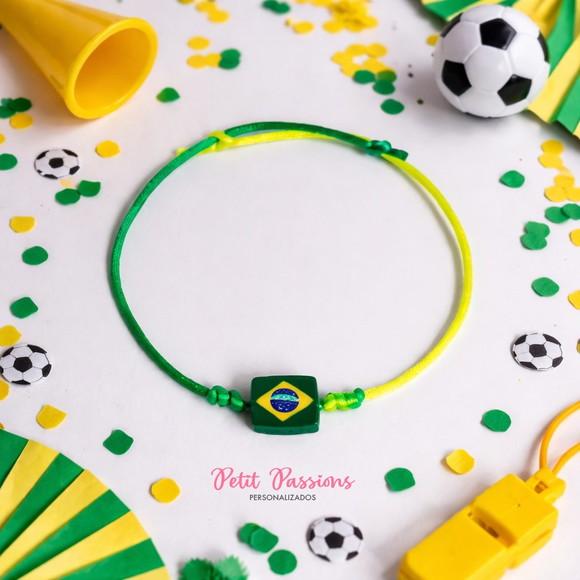 Pulseira Bandeira Brasil - Lembrancinha Brasil Copa