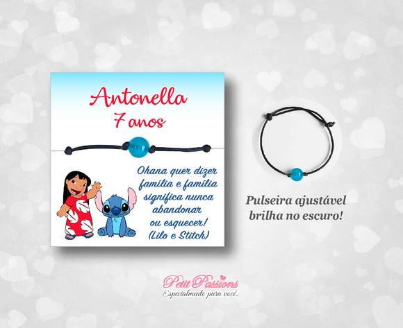 Pulseira Brilha no Escuro - Lembrancinha Lilo e Stitch