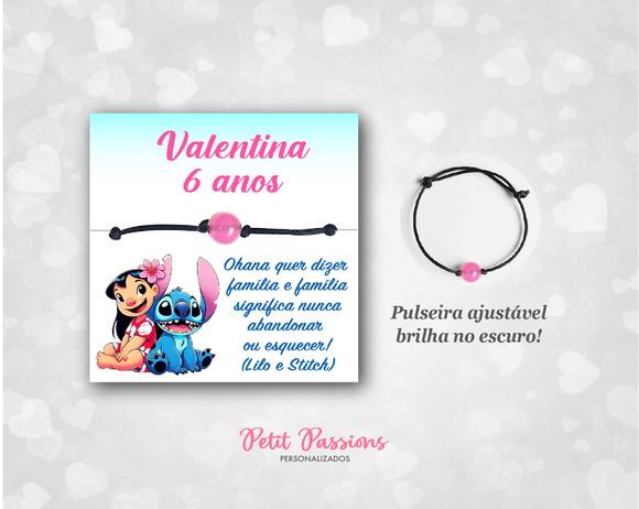 Pulseira Brilha no Escuro - Lembrancinha Lilo e Stitch