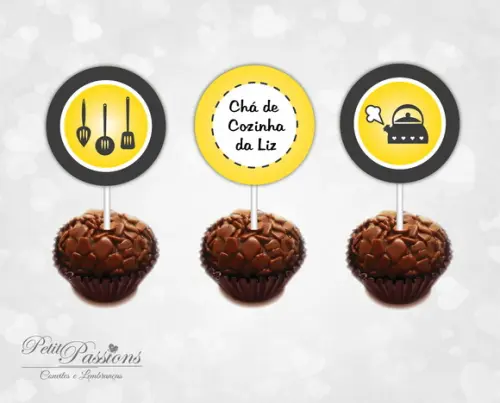 36 Toppers para Doces - Chá de Cozinha